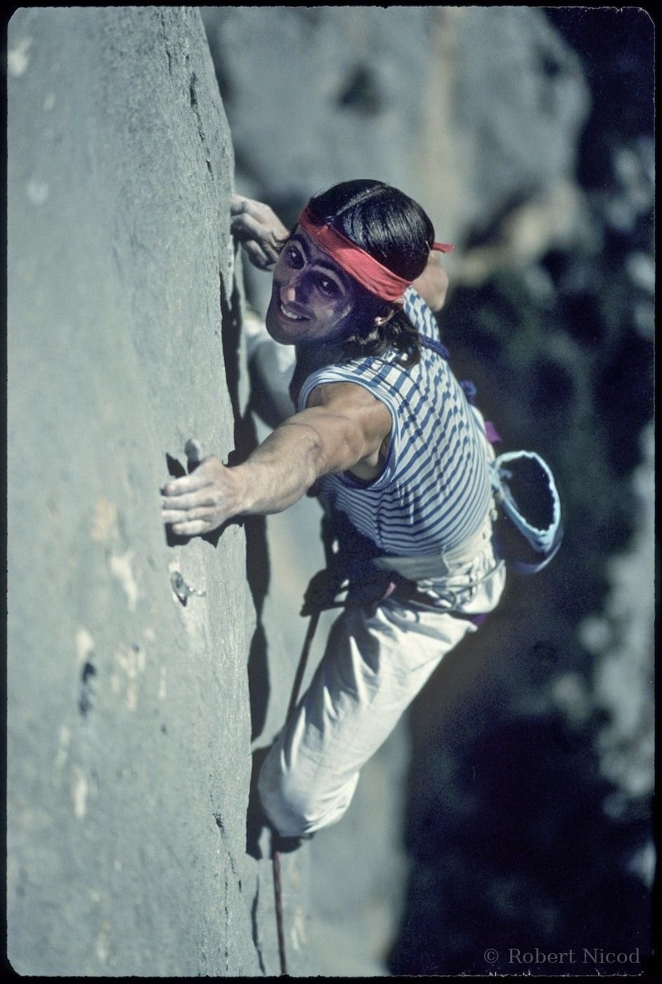 Escalade — Patrick Berhault, éventail de mouvements, « Bombé de Pichenibule », Verdon 1980