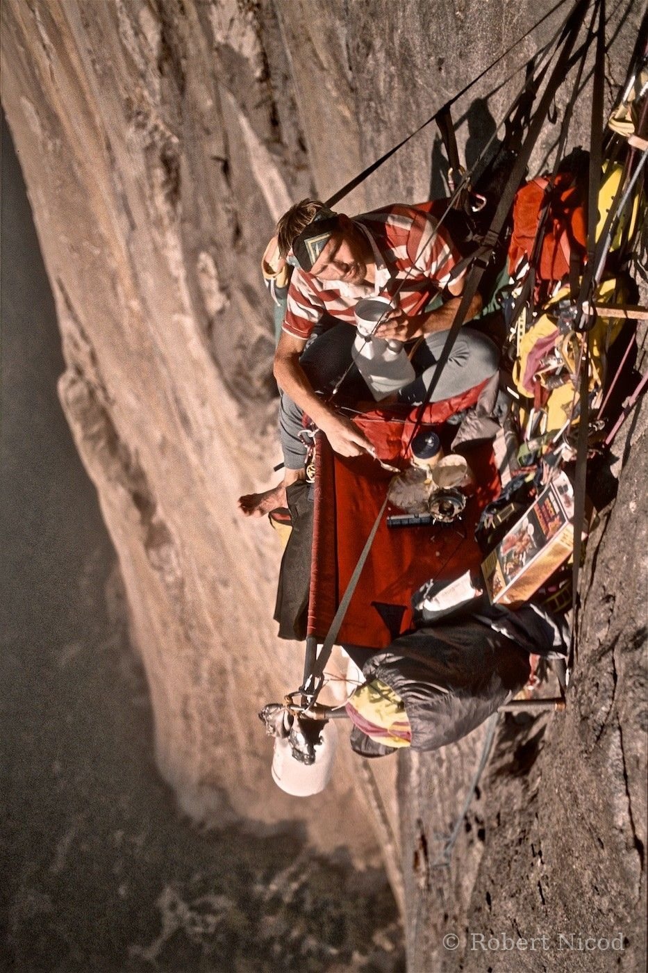 Escalade — Petit-déjeuner, au huitième jour de paroi, El Capitan 1987